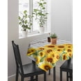 thumbnail image 4 of Yellow Sunflowers Suqare Tablecloth - 60 x 60 Inch, Summer Floral Elegant Pastoral Checkered Waterproof & StainResistant Tablecloth, Washable Oil-proof Table Cover for Dining/Party/Wedding/Buffet, 4 of 9