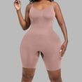 thumbnail image 1 of POUNOO Womens Ribbed Bodysuits Slim Fit Spaghetti Strap Crotchless Design Bodycon Fit Activewear Style Shapewear Gift, 1 of 5