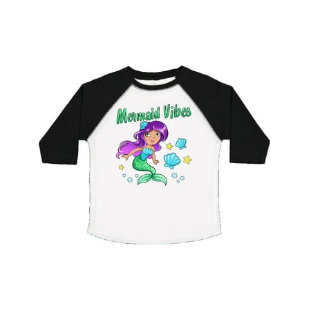 

Inktastic Mermaid Vibes- cute mermaid with green tail Gift Toddler Toddler Girl T-Shirt