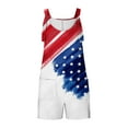 thumbnail image 4 of Nrmvnmi 4th of July Independence Day Overalls Bib Denim Shorts Jean Romper Casual Workout Summer Adjustable Strap Jumpsuit for Women, 4 of 5