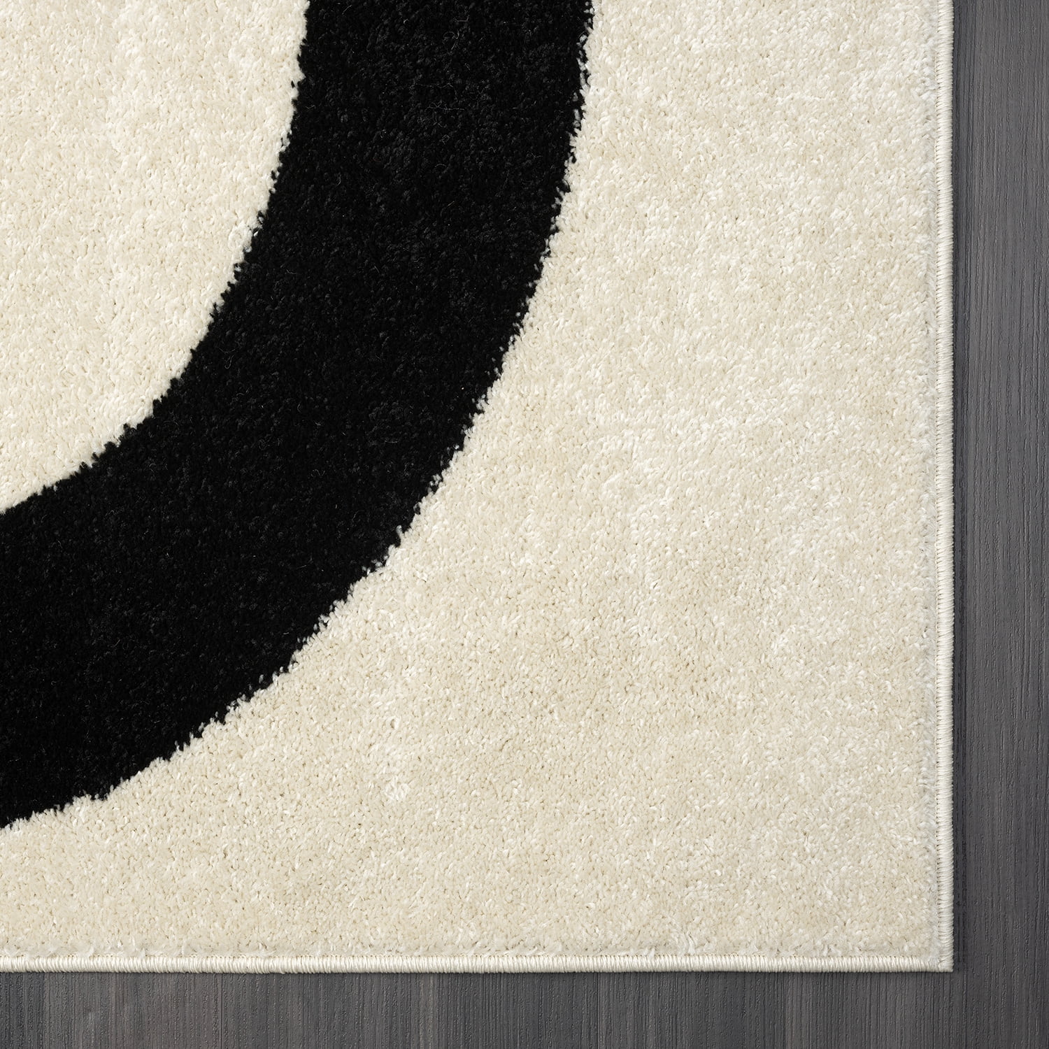 Abani Deco Collection Area Rug Mid Century Modern Bedroom Living Room Decor Floor Rug 8 x 10 Cream Black