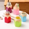 thumbnail image 1 of Musbetu 2 Pcs Pencil Head Shape Pen Holder Desktop Pen Storage Box Multi-functional Makeup Brush Organizer for Classroom Home Office Supplies, 1 of 7
