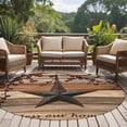 thumbnail image 4 of Texas Star Vintage Round Area Rug 8Ft Washable Large Circle Rugs for Living Room Dorm, Berry Dark Brown Wooden Non-Slip Carpet Floor Mats Indoor Outdoor Carpet Runner Aesthetic Home Decor, 4 of 8