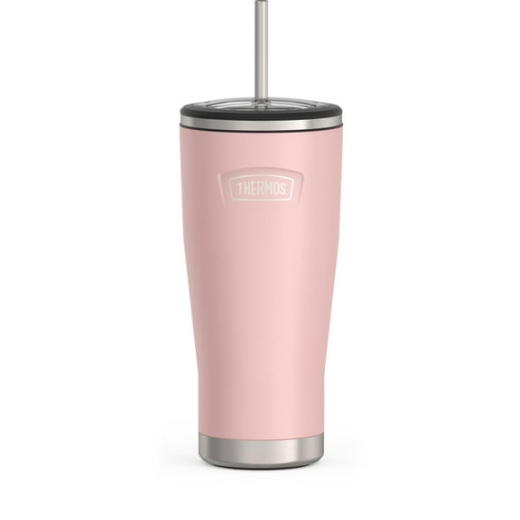 Thermos Icon Series Stainless Steel Vacuum Insulated Cold Tumbler with Straw, Pink, 24oz