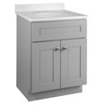 thumbnail image 3 of Design House Brookings 25" x 19" Ready to Assemble Shaker 2-Door Bath Vanity with Cultured Marble 4" Centerset Top, Gray/White, 3 of 25