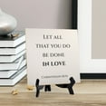 thumbnail image 4 of Let All That You Do Be Done In Love. Corinthians 16:14 5"x 5" Square Table Sign With Acrylic Easel | Religious Bible Quotes, 4 of 7
