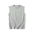 thumbnail image 2 of BiZtdJrK Men's Big and Tall Cotton Tank Shirts Solid Sleeveless Gym Training Shirts Loose Comfy Casual Tank Top on sale Gray XXXXL, 2 of 4