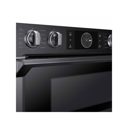 Samsung - 30" Microwave Combination Wall Oven with Flex Duo, Steam Cook and WiFi - Black Stainless Steel