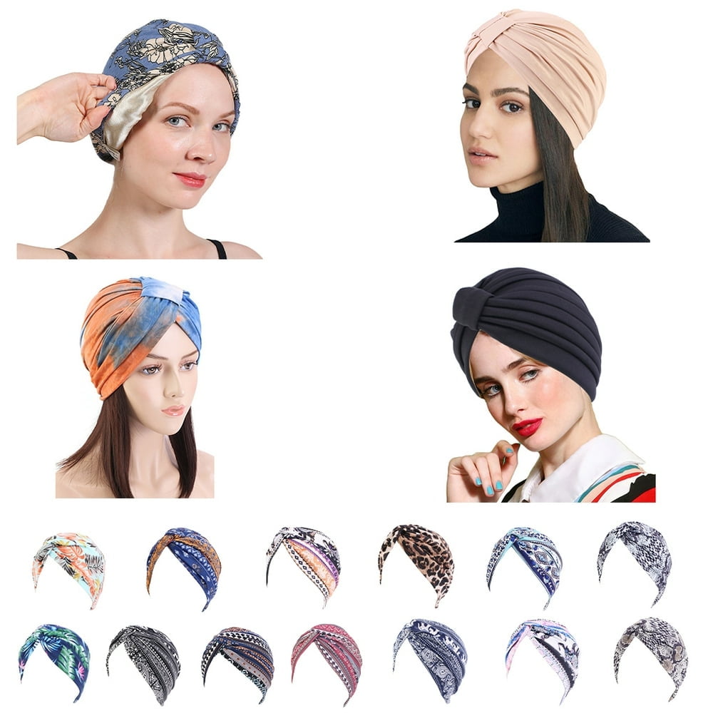 Luckxing Tête Nouée - Turban Pré-noué Avec Nœud Fleur,Bonnet