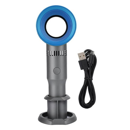 

Non-Blade Fan Mini Handheld Portable USB Rechargeable Fan Fourth Generation for Home / Outdoor(Blue )