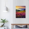 thumbnail image 3 of PIKWEEK Summer Mountain Overcast Sky Pink - on Canvas Modern Canvas Wall Art Pictures for Living Room Home Decor 12x16 in, 3 of 4