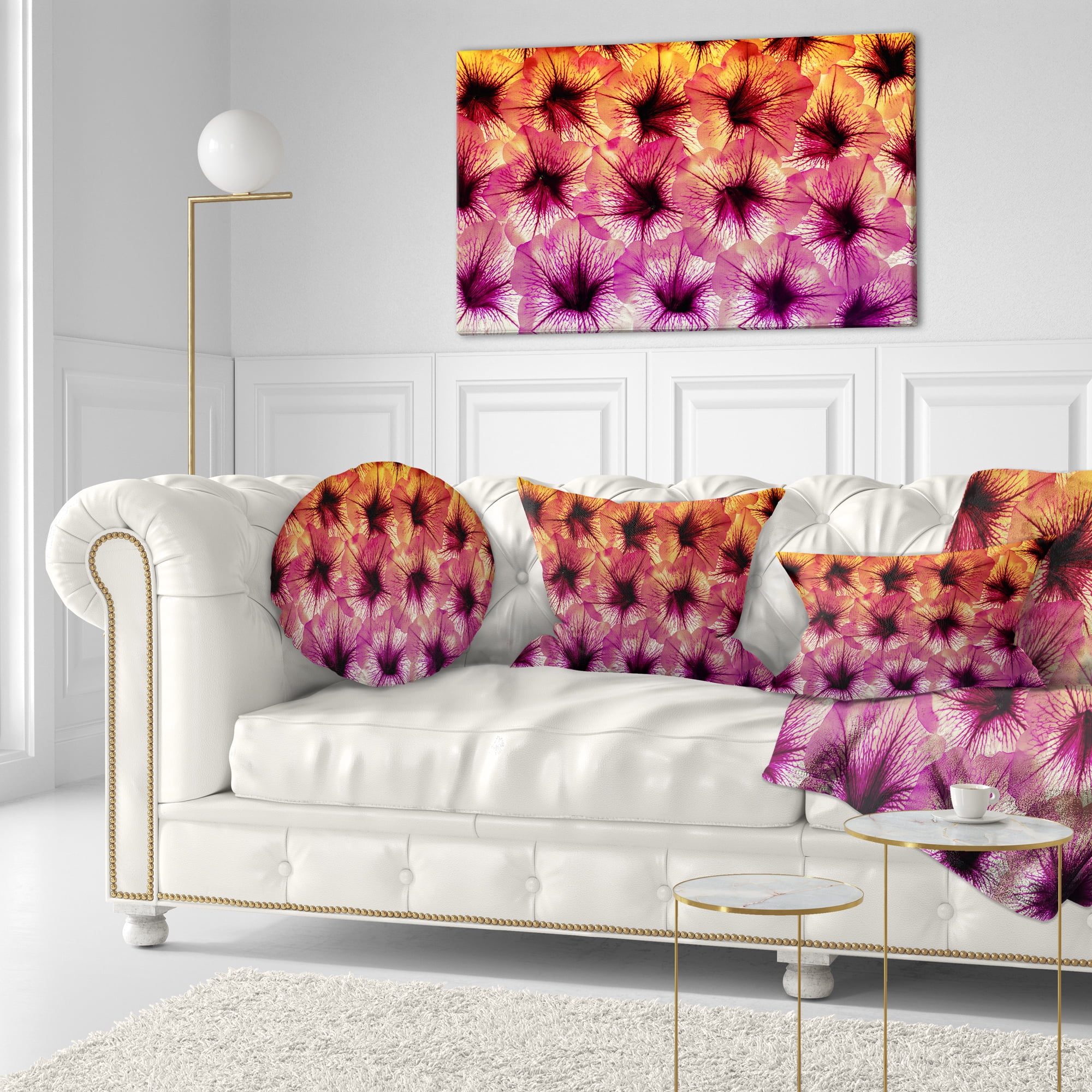 Designart 12" x 20" Purple Polyester Throw Pillow