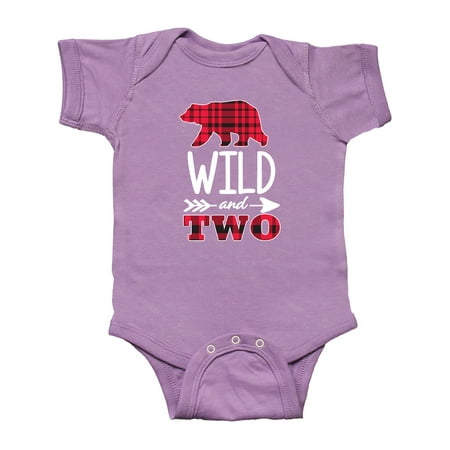

Inktastic Plaid Bear Wild and 2 with Arrow Gift Baby Boy or Baby Girl Bodysuit