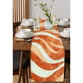 thumbnail image 4 of Burnt Orange Waves Table Runner Cotton Linen 120 Inch Holiday Dresser Scarves, Ombre Sea Ripples Shabby Beach Tablerunner for Kitchen Coffee Dining Bedroom Living Room Dinner Scarf Décor 13''x120'', 4 of 9