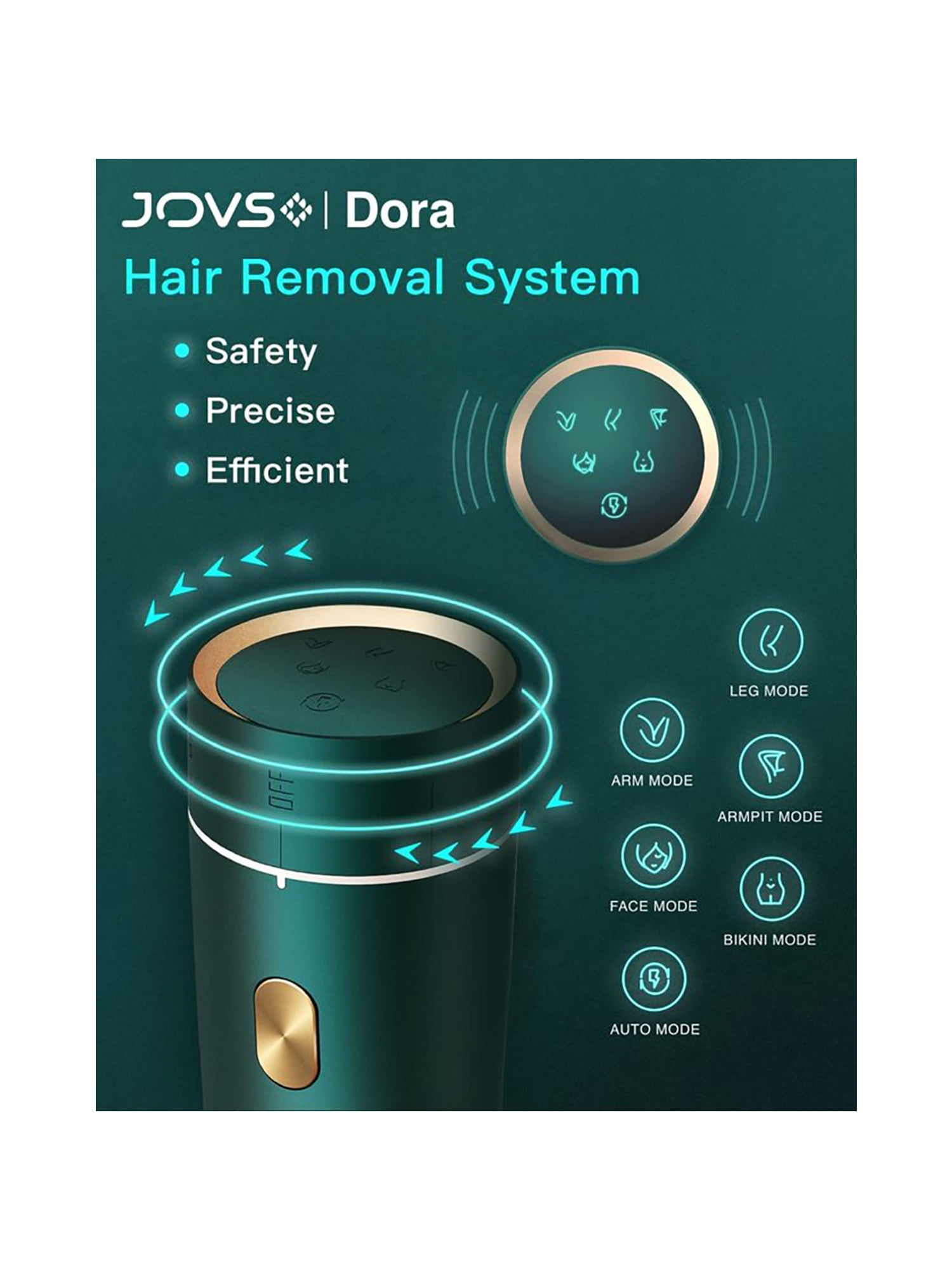 JOVS Dora IPL Hair Removal Device for Permanent Painless Hair Laser Removal  with Unlimited Flashes For Body and Face, Home Use Device