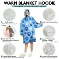 thumbnail image 5 of Wearable Oversized Blanket,Blue Dog Paw Footprint Wearable Blanket Hoodie for Adults,Cozy Hooded Blankets with Super Pockets,Super Warm Fuzzy Pullover for Women & Men, 5 of 6