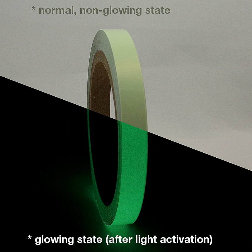 JVCC GLW-24 Professional Glow in the Dark Tape: 1/2 in x 30 ft. (Luminescent Lime Green)