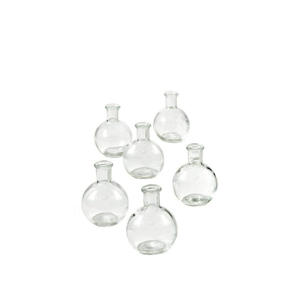 Serene Spaces Living Set of 36 Clear Ball Bud Vases, Transparent Glass Vases for Weddings, Events, Parties, Floral Centerpieces for Home Decor, Measures 4" Tall