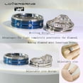 thumbnail image 5 of Adjustable size Wedding Ring Sets His And Hers Couples Women Diamond Sterling Silver Blue Sapphire Cz Man Titanium Wedding Bands, 5 of 7