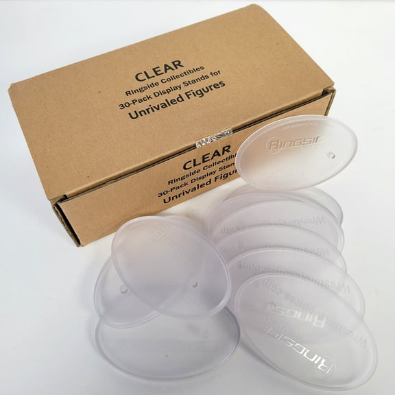 (Clear) 30-Pack Display Stands for Unrivaled Figures - Ringside Exclusive