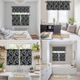 thumbnail image 6 of Teal Skull Halloween Kitchen Curtains Sets for Windows 36 Inch Length, Navy Blue Birds Retro Skeleton Rod Pocket Window Treatments Tier Curtains and Valances Set for Bedroom/Bathroom, 6 of 8