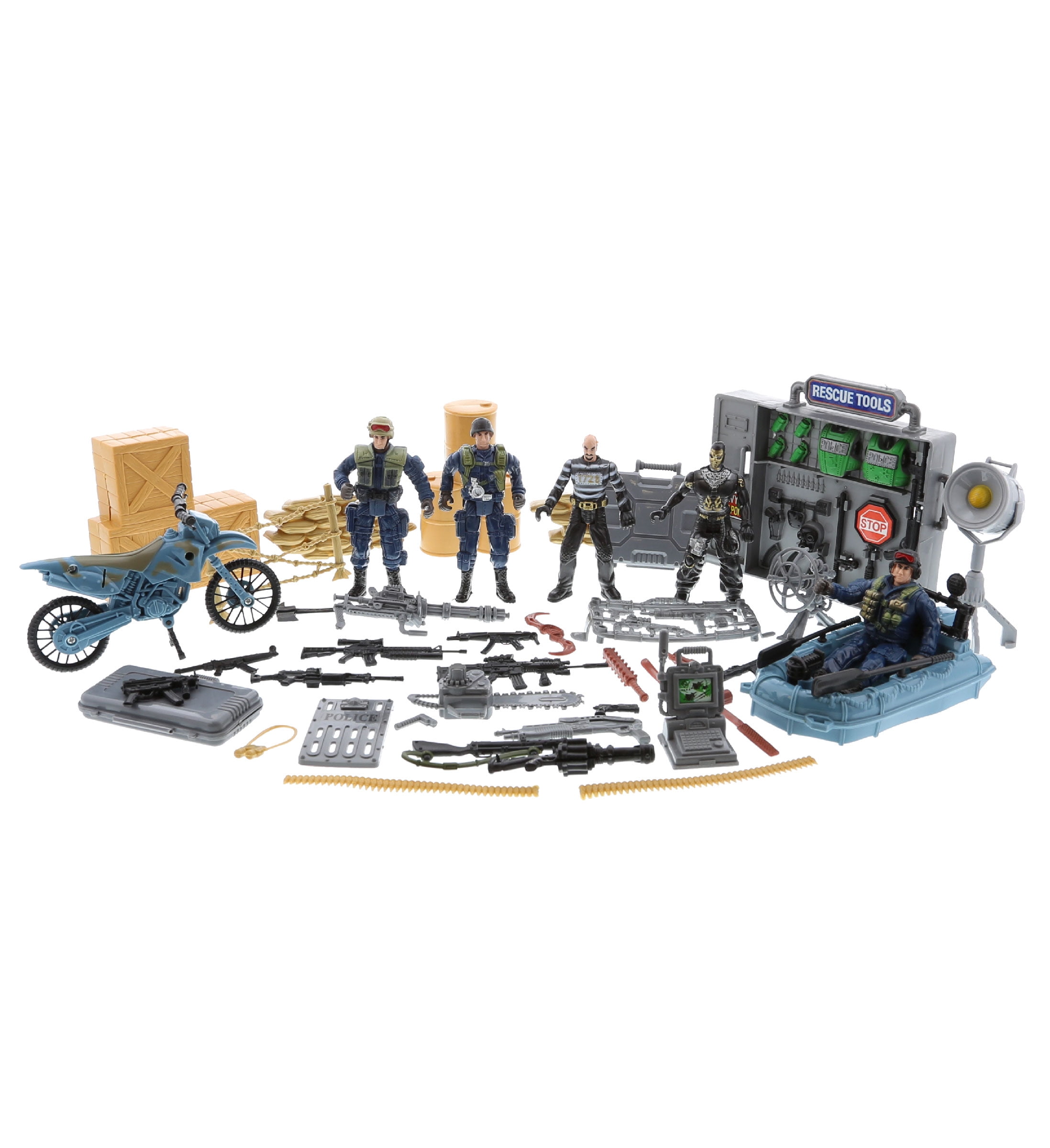 Kids Action Figure Toys 6 Male Police Soldiers with Guns Creative   Gifts