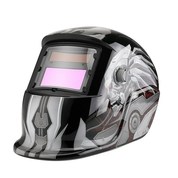 Welding Helmet Auto Darkening Mask Hood (Terminator), Solar Powered Shield Equipment with Weld & Grind Modes Manual Adjustable Shade Range 9-13 for Arc Gas Tig Mig Mma Grinding Plasma Cutting