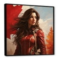 Designart "Proud Canadian Lady Portrait" Abstract Framed Wall Art