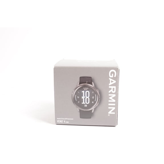 Pre-Owned Garmin Venu 4, 41mm, Advanced Health and Fitness GPS Smartwatch, Bright and Colorful Display, Built-In Flashlight, 10 Days of Battery Life, Slate with Black Silicone Band