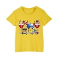 thumbnail image 2 of Lilgiuy American Flag Shirt for Little Boys Girls USA Flag Goblet Graphic T-Shirt 4th of July Shirt Patriotic Tee Tops for Hawaiian Beach Camp(Yellow,5-6 Years ), 2 of 5