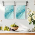 thumbnail image 3 of Turquoise Ombre Marble Kitchen Towels Set of 3, Modern Abstract Art Marble Fluid Absorbent Dish Towels for Kitchen, Microfiber Hand Towel, Quick Drying Tea Towel for Cleaning Decorative Dishcloths, 3 of 7