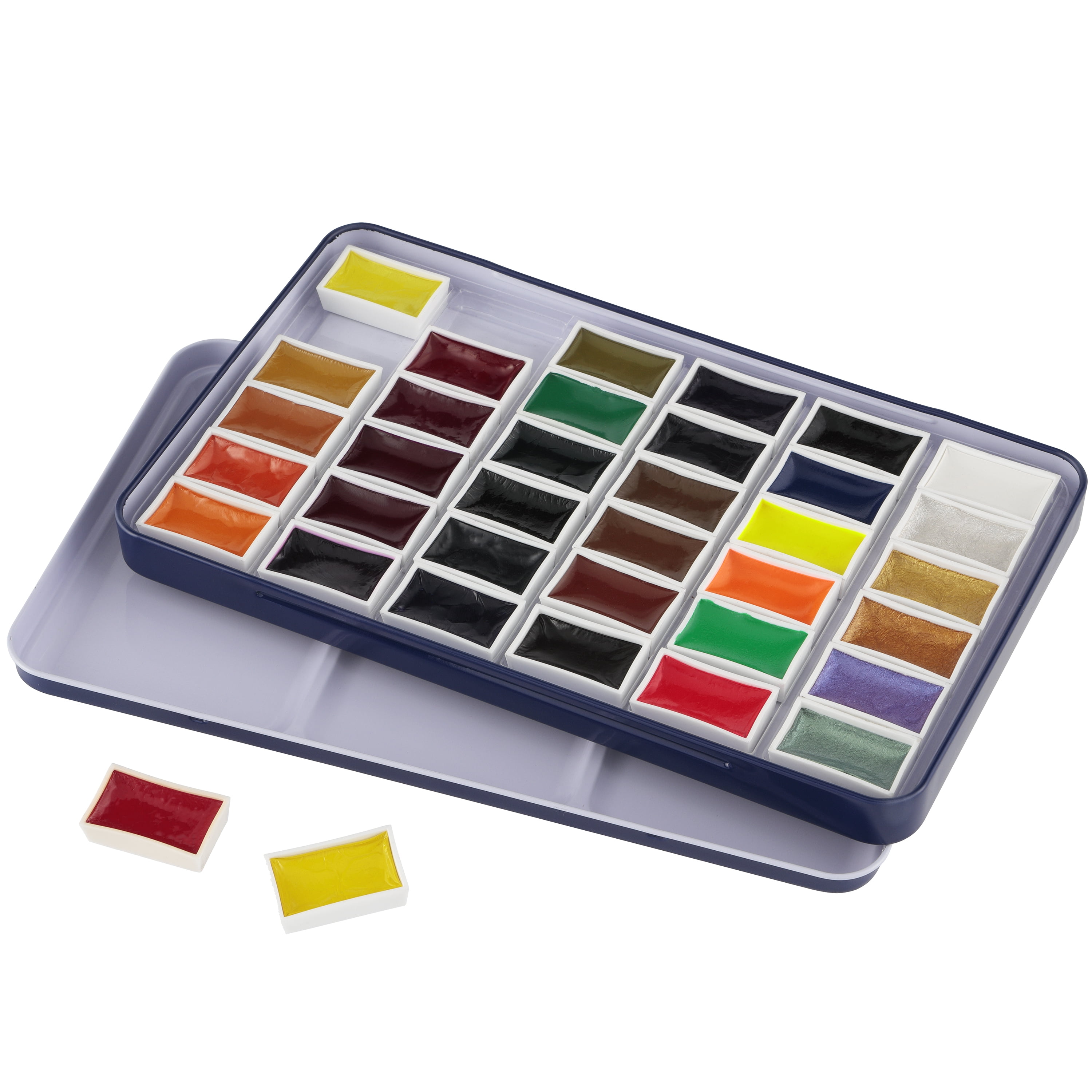 SoHo Urban Artist E-Z Lift Artist Watercolors Pan Set Of 36 - Professional Watercolor Pan with Rich & Brilliant Colors for Painters, Artists, Canvas, & More!