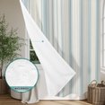 thumbnail image 6 of Vintage Light Blue Striped Shower Curtain - Water Repellent Fabric Shower Curtains Washable, Farmhouse Stripes Aesthetics Decorative Polyester Cloth Bathroom Curtains Modern Bath Decor 36"x72", 6 of 8