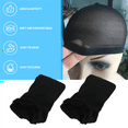 thumbnail image 6 of Deluxe Wig Cap Hair Net For Weave 2 Pieces/Pack Hair Wig Nets Stretch Mesh Wig Cap For Making Wigs Free Size(black) nylon black,2 * Wig cap, 6 of 8