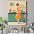 thumbnail image 4 of Qisvanset Retro Kitchen Woman Cooking Canvas Wall Art 15.75x11.81 Inches, 4 of 8