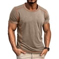 thumbnail image 2 of Workout Shirts for Men Athletic Running Gym Quick Dry Short Sleeve Performance Moisture Wicking T Shirt Khaki, 2 of 7