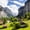Scenic Lauterbrunnen, variant on Elephant Stock Aurora Display Wall Art - Horizontal Multi Panel Canvas - Living Room Wall Decor - Nature Multi Panel - Teal And Black Decor - 23" x 14"