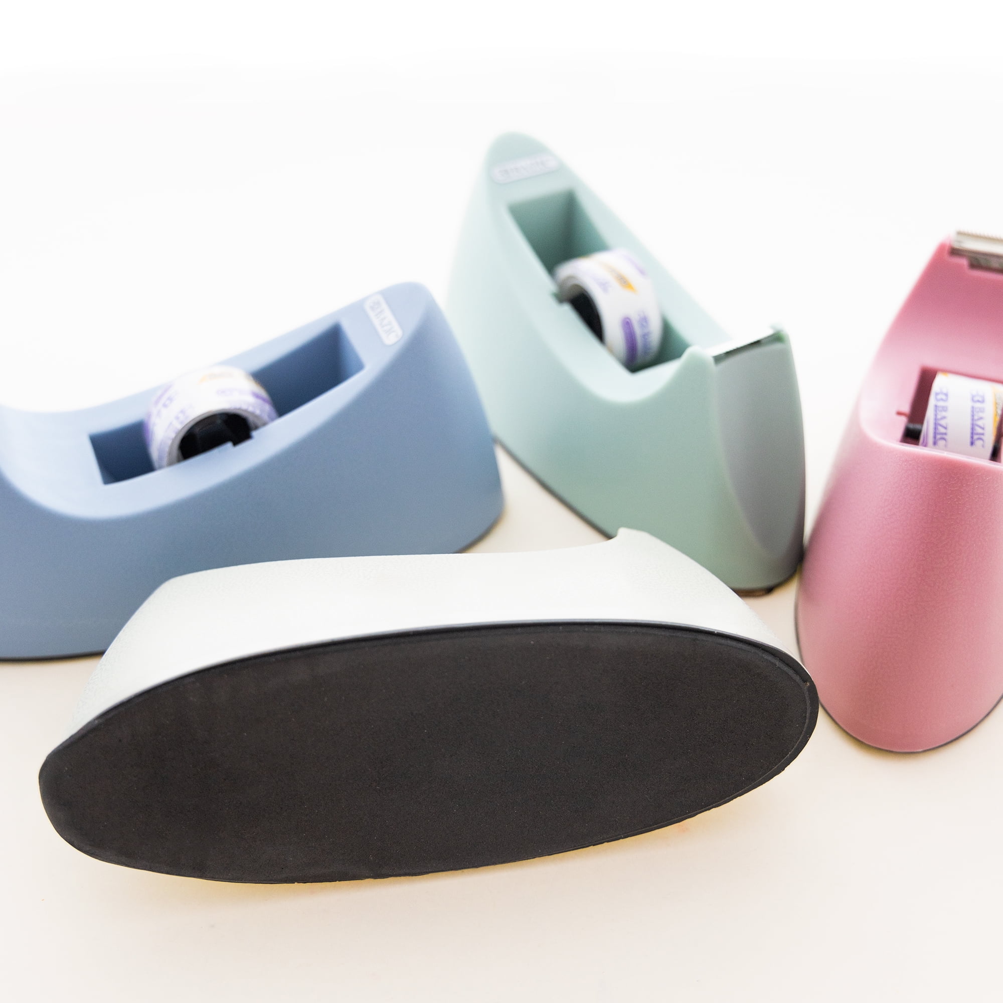 BAZIC Desktop Tape Dispenser w/ Tape Refill 3/4" x 250", 1" Core Non-Skid Base, 4-Pack