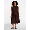 thumbnail image 2 of Time and Tru Women's Tiered Midi Dress with Flutter Sleeves, Sizes XS-XXXL, 2 of 5