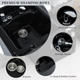 thumbnail image 4 of Rugerasy Shampoo Backwash Station For Salons, Salon Station With Shampoo Bowl And 3 Open Storage Shelves, Salon Equipment For Spa Barber Shop Locker Room Bathroom, 4 of 9