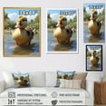 thumbnail image 4 of Designart "Baby Duck at the Lake Yellow And Green" Animals Framed Wall Art - Traditional Yellow Duck Living Room Framed Canvas Art, 4 of 6