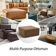 thumbnail image 6 of 35" Wide Oversized Square Ottoman Coffee Table, Faux Leather Couch Ottoman Large Footstool for Living Room (Brown, Square), 6 of 7