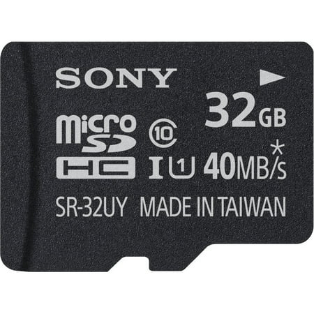 Sony SR32UYA - Flash memory card (microSDHC to SD adapter included) - 32 GB - UHS Class 1 / Class10 - microSDHC UHS-I - for Action Cam-HDR-AS30VR; Cyber-shot DSC-TF1, DSC-TX30; Xperia Tablet Z