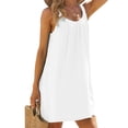 thumbnail image 4 of Kmbangi Femmes Été Courte Robe de Plage Couleur Unie Sans Manches U Cou Beachwear, 4 of 7