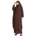 thumbnail image 1 of Hauts à Manches Longues pour Femmes Robe Abaya Modeste à Capuche Chauve-Souris Couleur Unie 2 Couleurs, 1 of 8