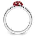thumbnail image 5 of Auriga Fine Jewelry 925 Sterling Silver Red/Black Enamel Ladybug Ring for Women Size 7, 5 of 5