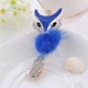 thumbnail image 4 of Renikh Women's Rhinestone Faux Fur Cute Fox Pendant Long Sweater Necklace Jewelry--Red-Model code 27921 Red, 4 of 5