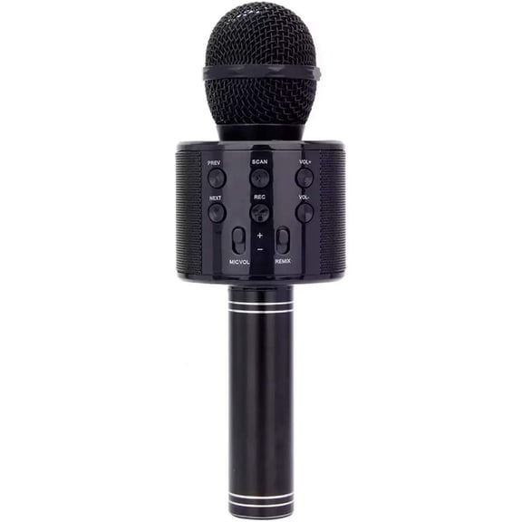 Karaoke Microphone, Bluetooth Microphone for Children, Wireless Portable Microphone with Speaker Recording for Adults and Children (Black)