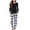Black, variant on ITSAME Pajama Sets for Womens, Long Sleeve Tops Plaid Joggers Causal Home Clothes 2-Piece Dark Gray L