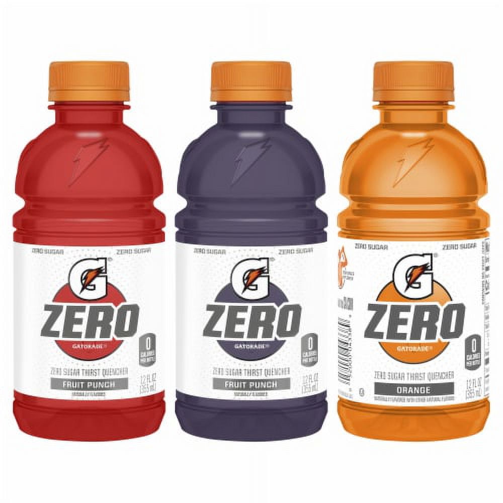 2X - Gatorade Zero Sugar Red Purple Orange Sports Drink Mini Variety Pack Bottles